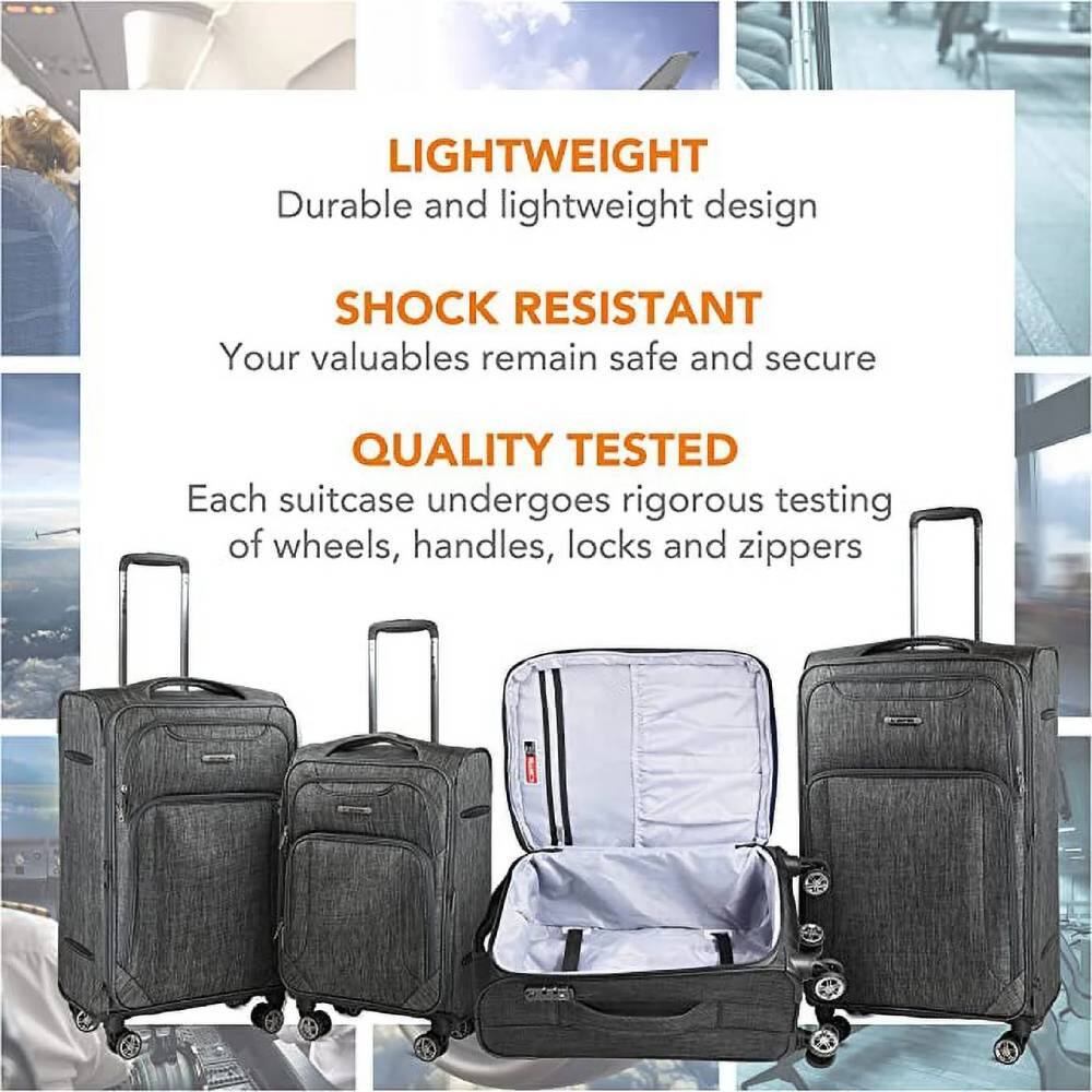 LIGHTWEIGHT  
Durable and lightweight design  

SHOCK RESISTANT  
Your valuables remain safe and secure  

QUALITY TESTED  
Each suitcase undergoes rigorous testing of wheels, handles, locks and zippers