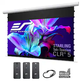 Elite Screens - Starling Tab-Tension CLR5,140", 16:9, CeilingLightRejecting Electric Ultra-Short Throw Screen, STT140XH-CLR5 - White