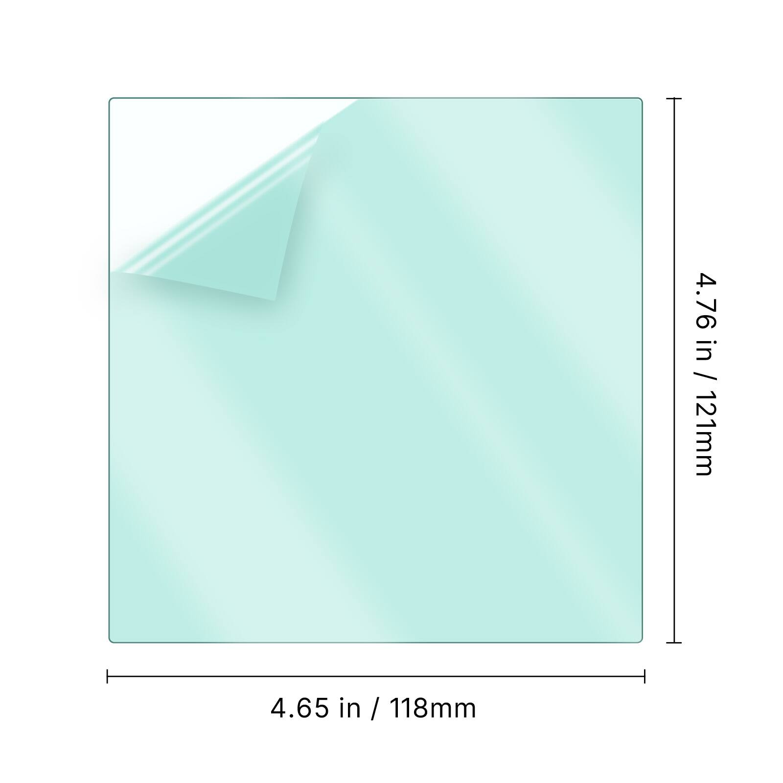 4.76 in / 121mm  
4.65 in / 118mm