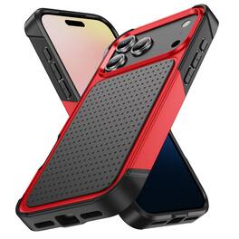 Dteck - For iPhone 17 Pro Max Case Shockproof Drop Protective Rugged Heavy Duty Heat Dissipation Hybrid Phone Cover - Red