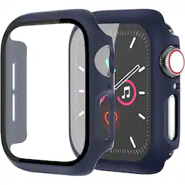 Entronix - Case Compatible with iWatch Series 11, 42mm - Hard Cover w/ Built-In Screen Protector - Navy Blue