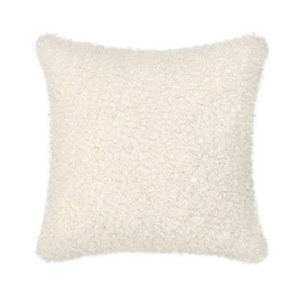 Front. Manhattan Lane - Cusp Square Accent Throw Pillow, 22 Inch Curly Texture Shearling - Ivory.