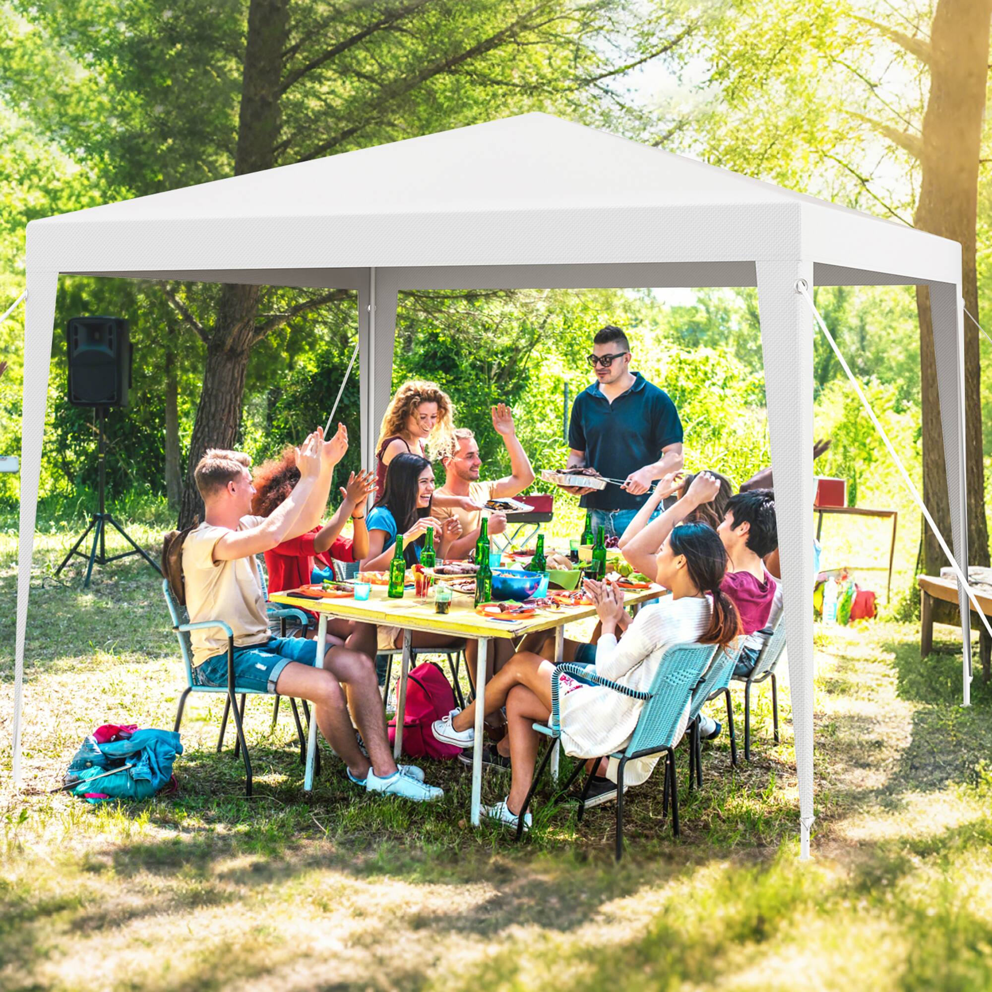Alt View 9. Gymax - Gymax 10 FT X 10 FT Outdoor Canopy Tent Heavy Duty Gazebo Shelter w/ Dressed Legs - White.