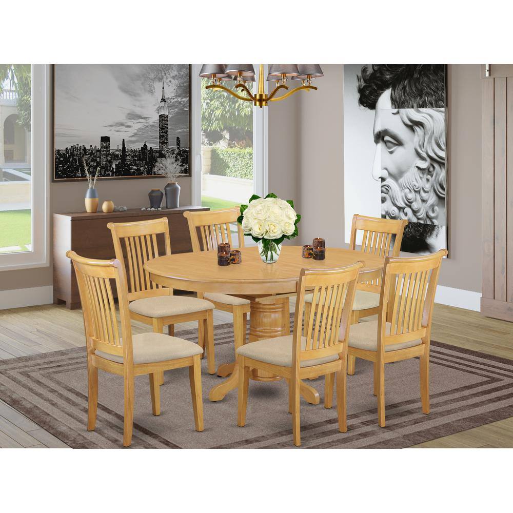 Left. East West Furniture - Dining Room Set Oak - Brown.