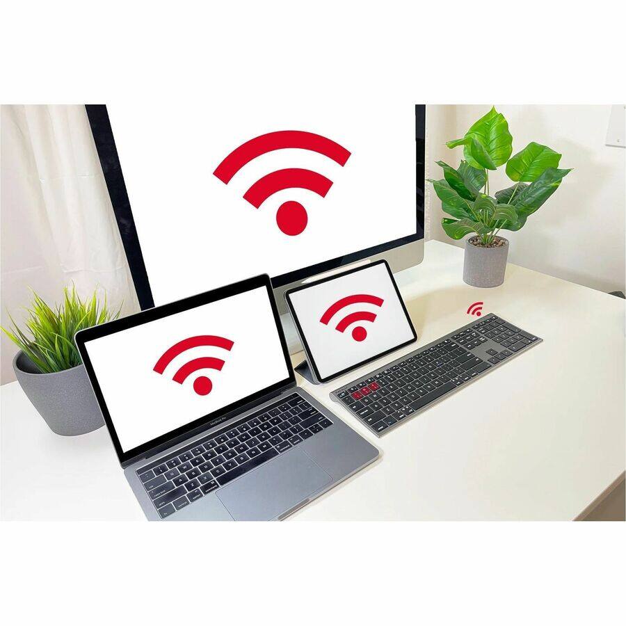 Alt View 2. Macally - Macally Bluetooth Keyboard and Mouse | Mac Duo - Scissors Wireless Bluetooth Keyboard - 110 Key - Space Gray - Wireless - Unknown.