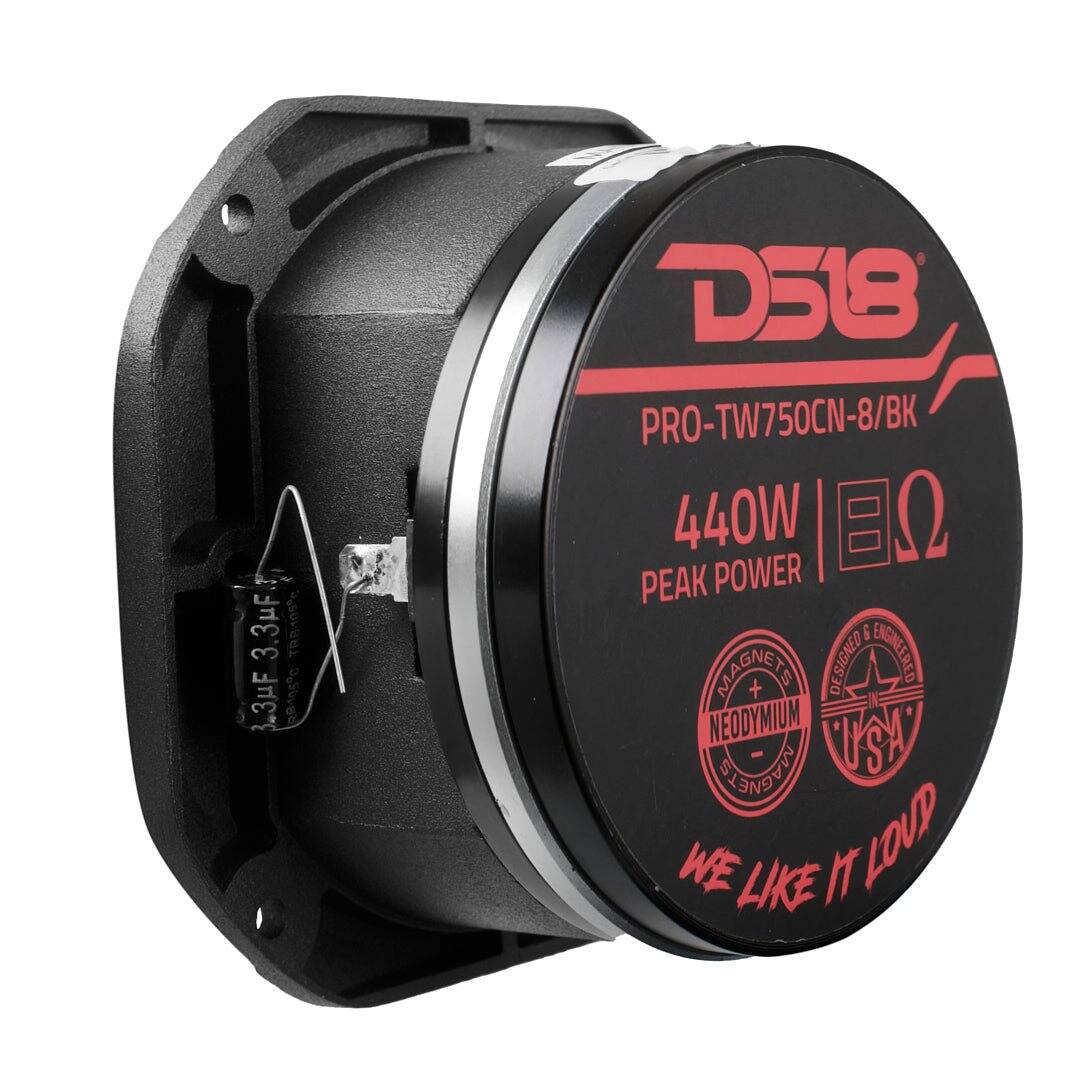 3.3uF 3 3.3uF  
TRB106C RB-105C  
D518 PRO-TW750CN-8/BK  
440W PEAK POWER  
6 MAGNET DESIGNED NEODYMIUM  
WE LIKE IT LOUD