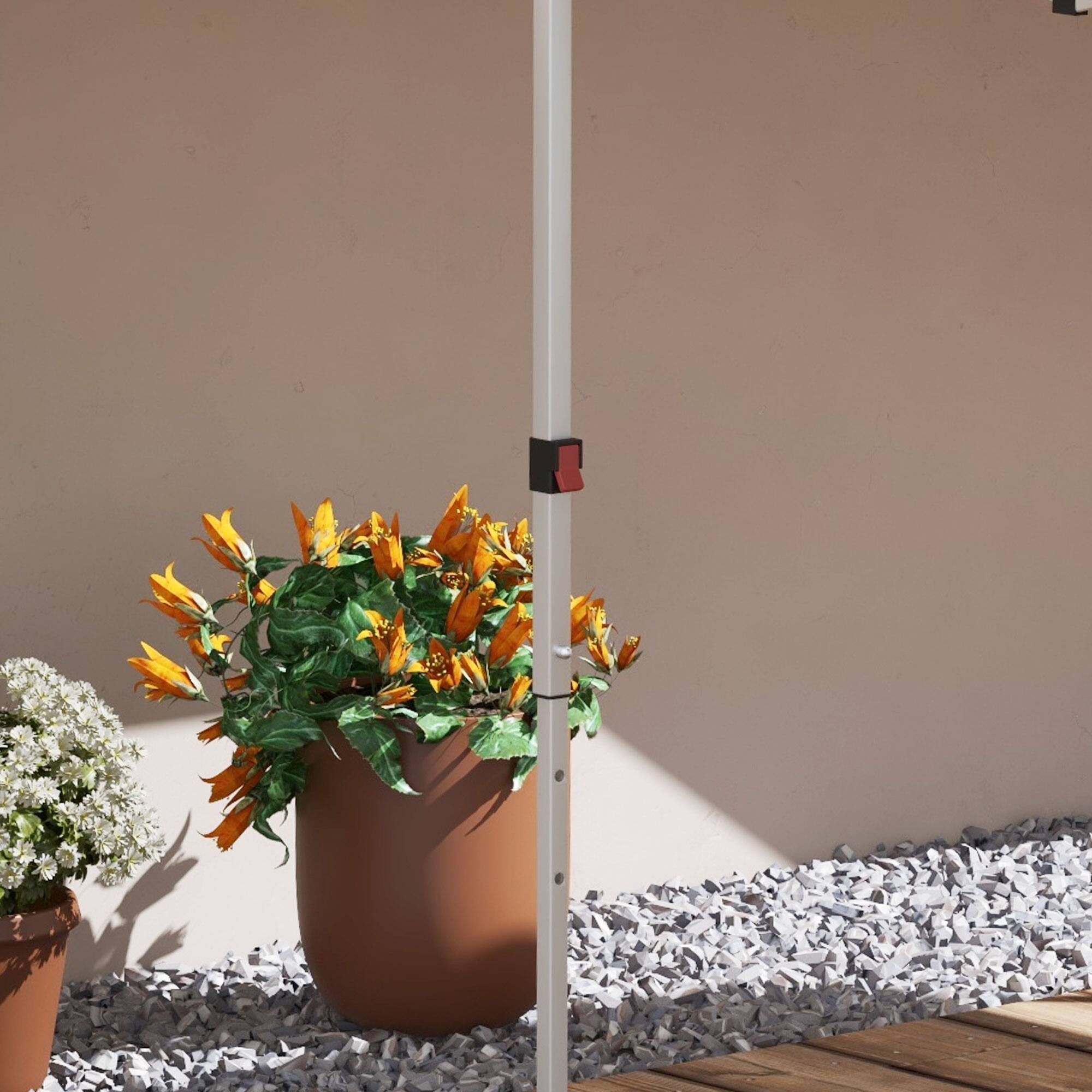 Alt View 8. Outsunny - 10' x 10' Pop Up Canopy Tent with 3 Sidewalls, Leg Weight Bags and Carry Bag, Height Adjustable - Beige.