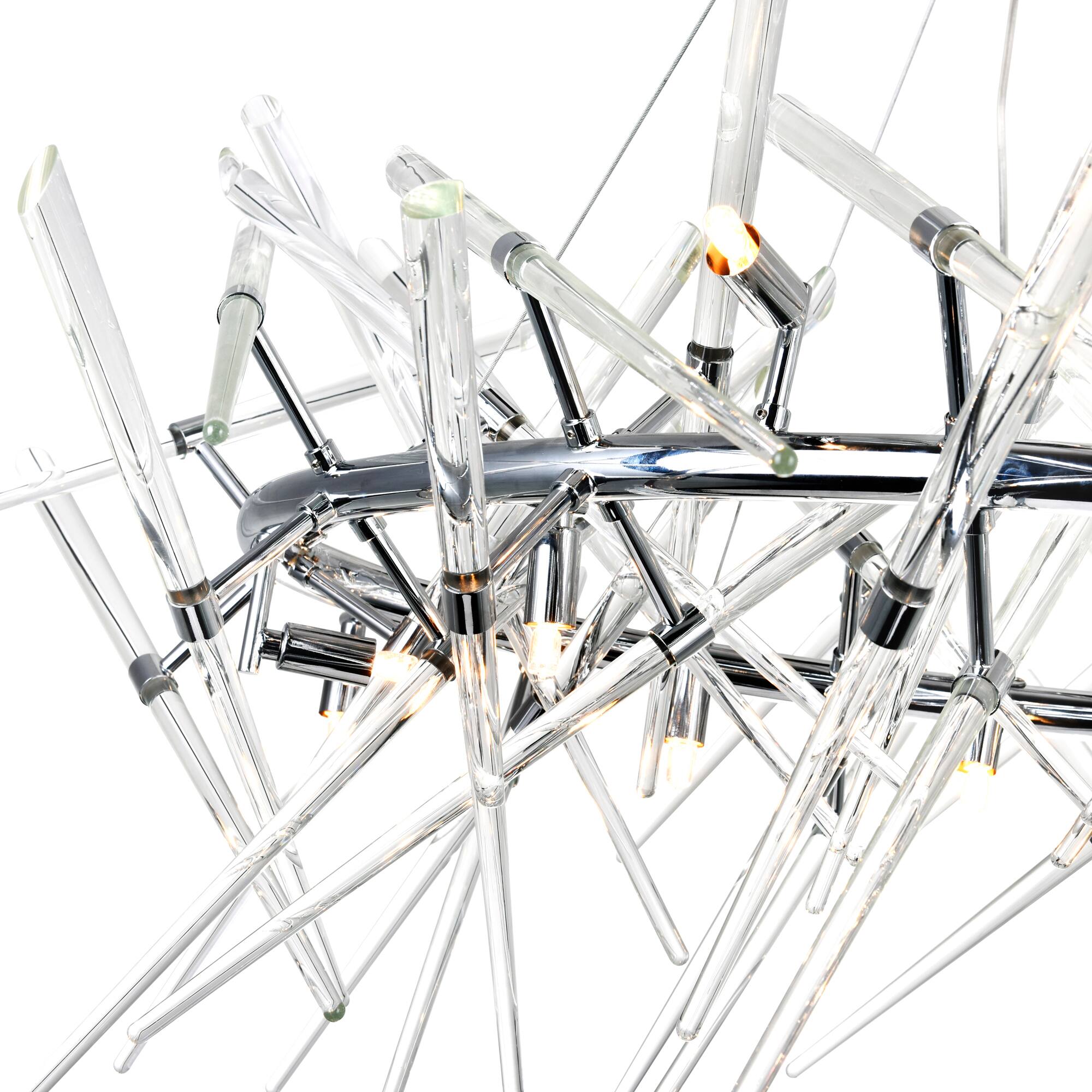 Back. CWI Lighting - Icicle 12 Light Chandelier With Chrome Finish - Chrome.