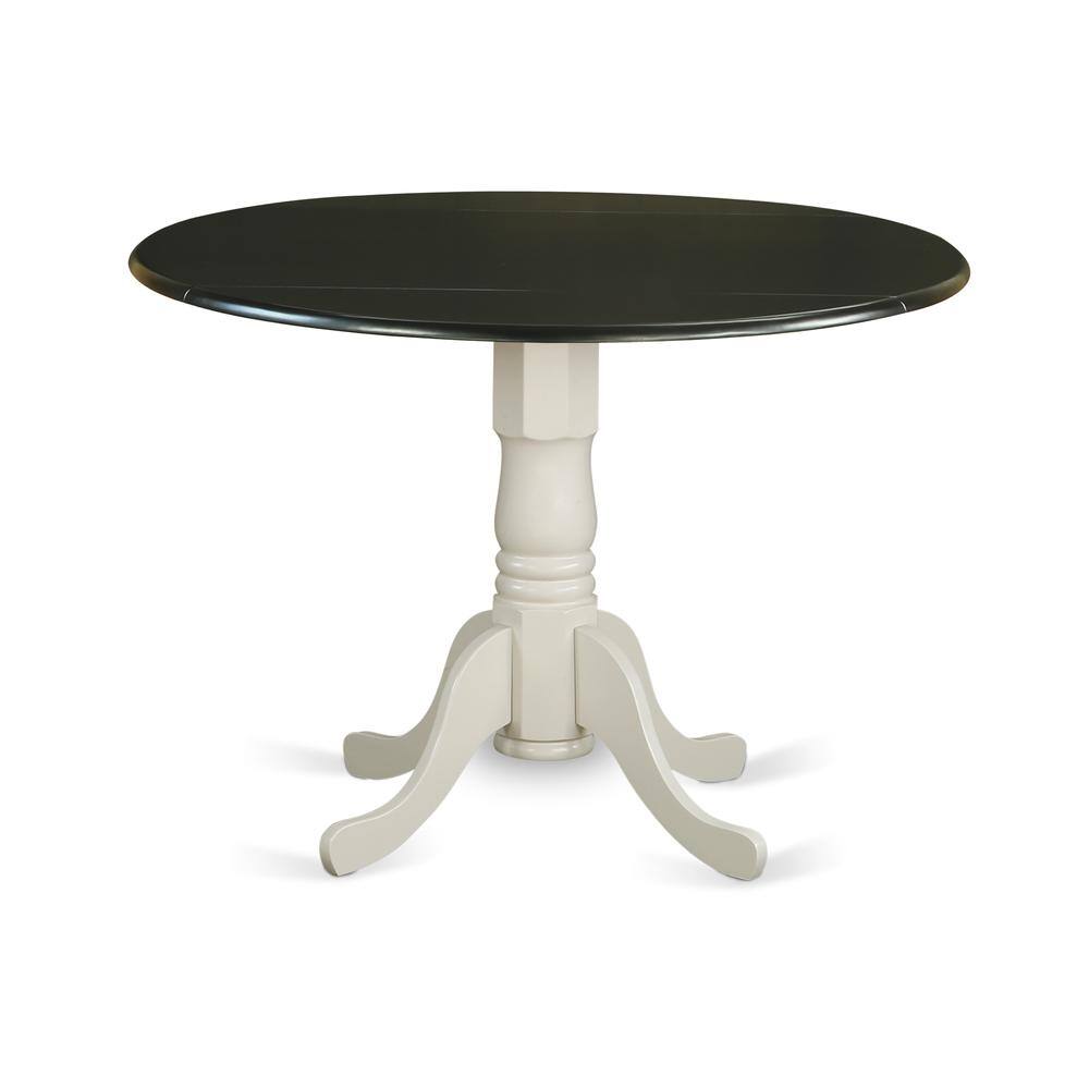 Angle. East West Furniture - East West Furniture DLT-BLW-TP Dublin Dining Table, a Round Solid Wood Table with Dropleaf & Pedestal Base - Brown.