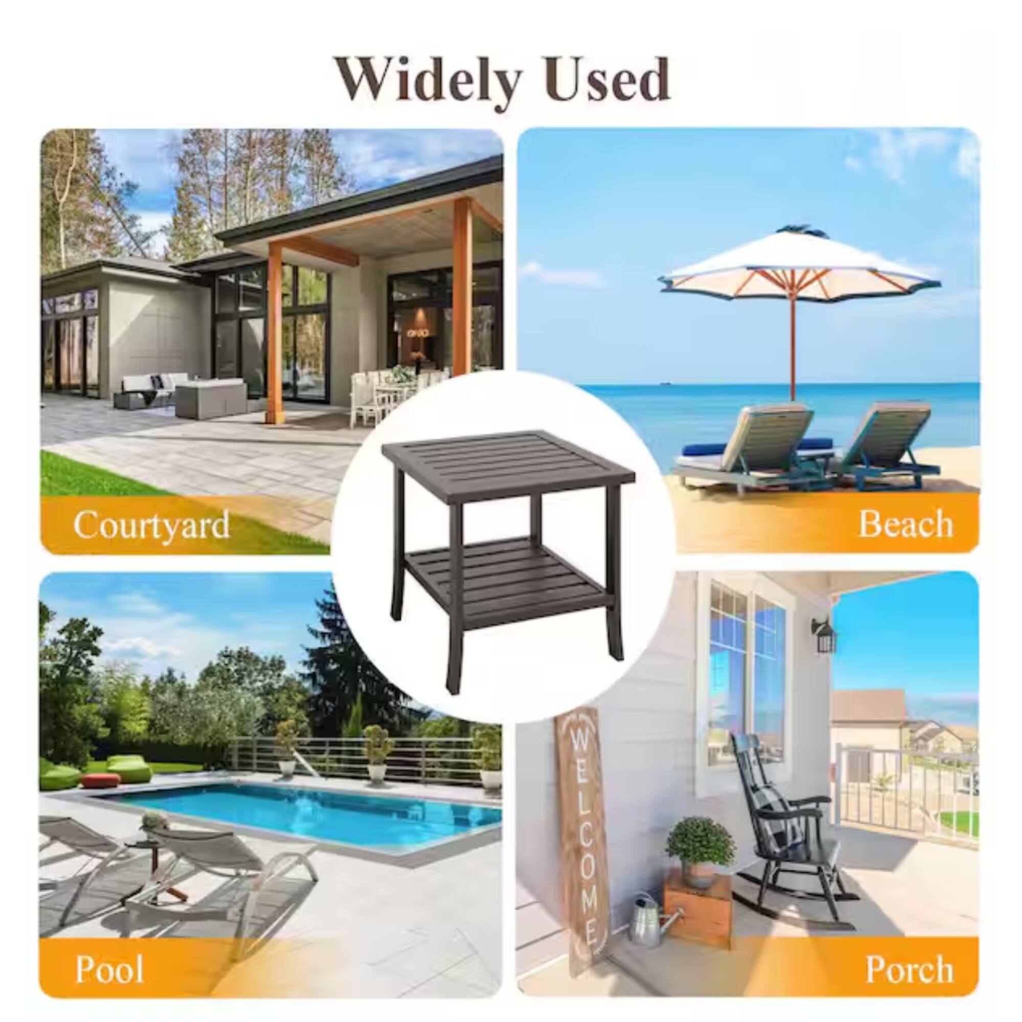 Widely Used

- Courtyard
- Beach
- Pool
- Porch