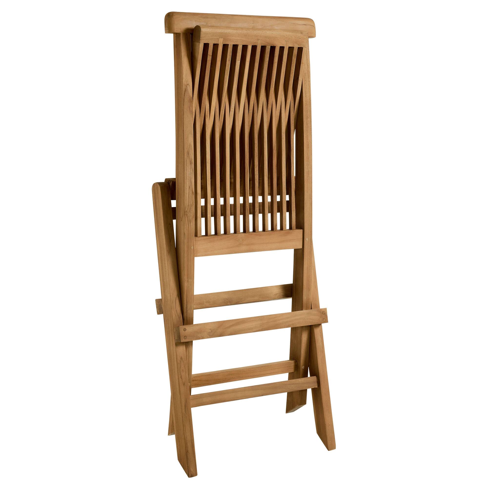 Alt View 6. Modway - Vienna Outdoor Patio Teak Wood Folding Dining Chairs Set of 4 by Modway - Natural.