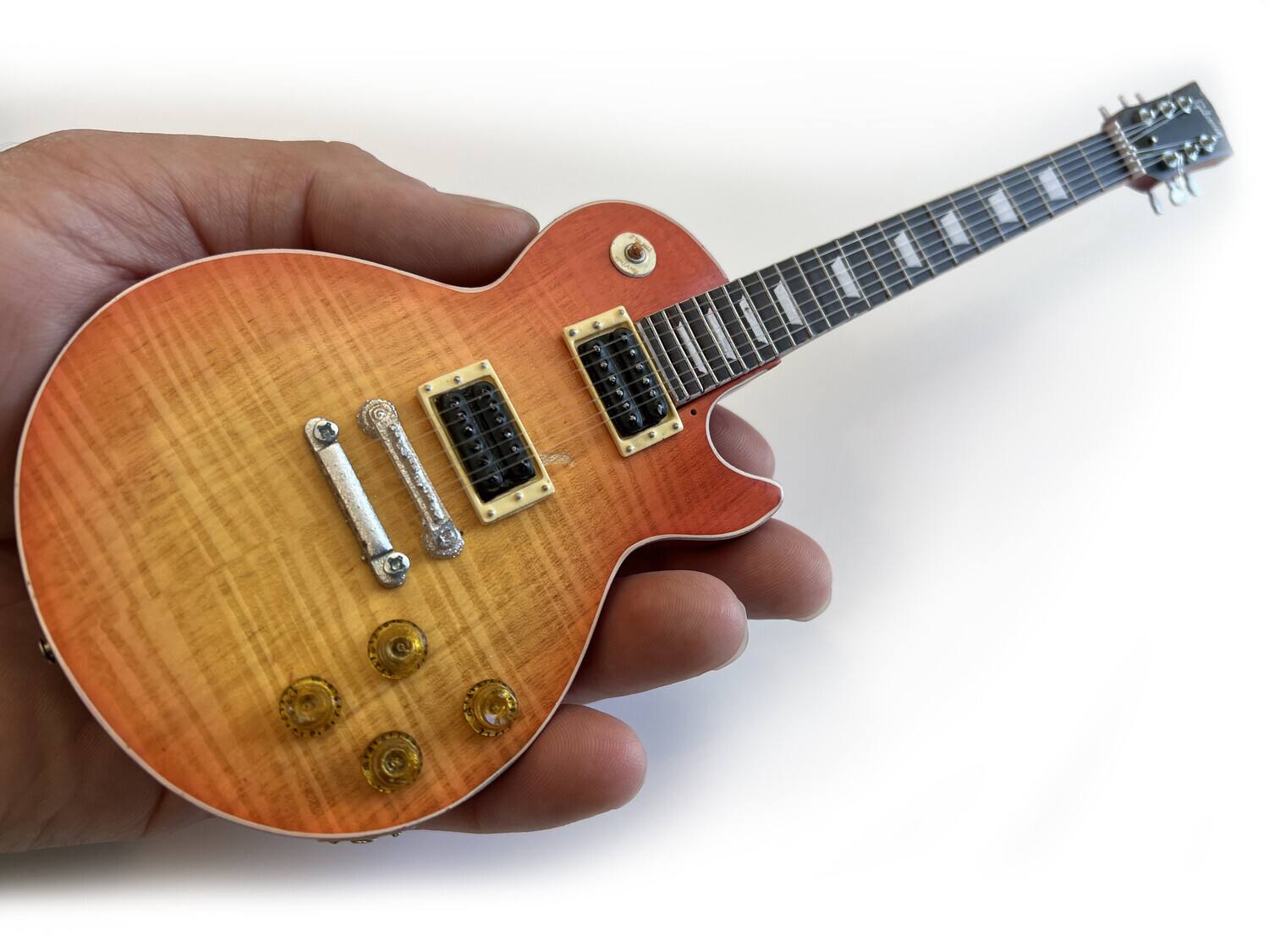 Alt View 3. Axe Heaven - Duane Allman - Axe Heaven Duane Allman Gibson 1959 Les Paul Cherry Sunburst Mini Guitar Replica - Collectibles - Multicolor.