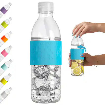 Front. Copco - Copco Water Bottle 16.9 oz, Leak Proof Tritan BPA Free, Twist Open - Light Blue.