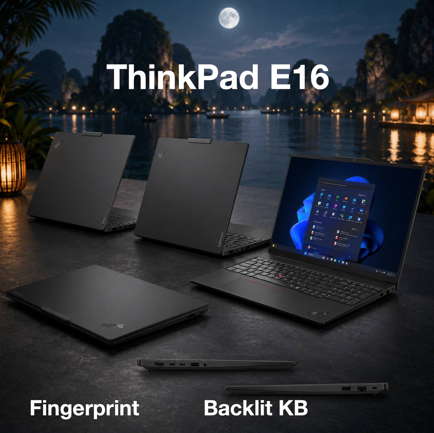 ThinkPad E16  
Fingerprint  
Backlit KB
