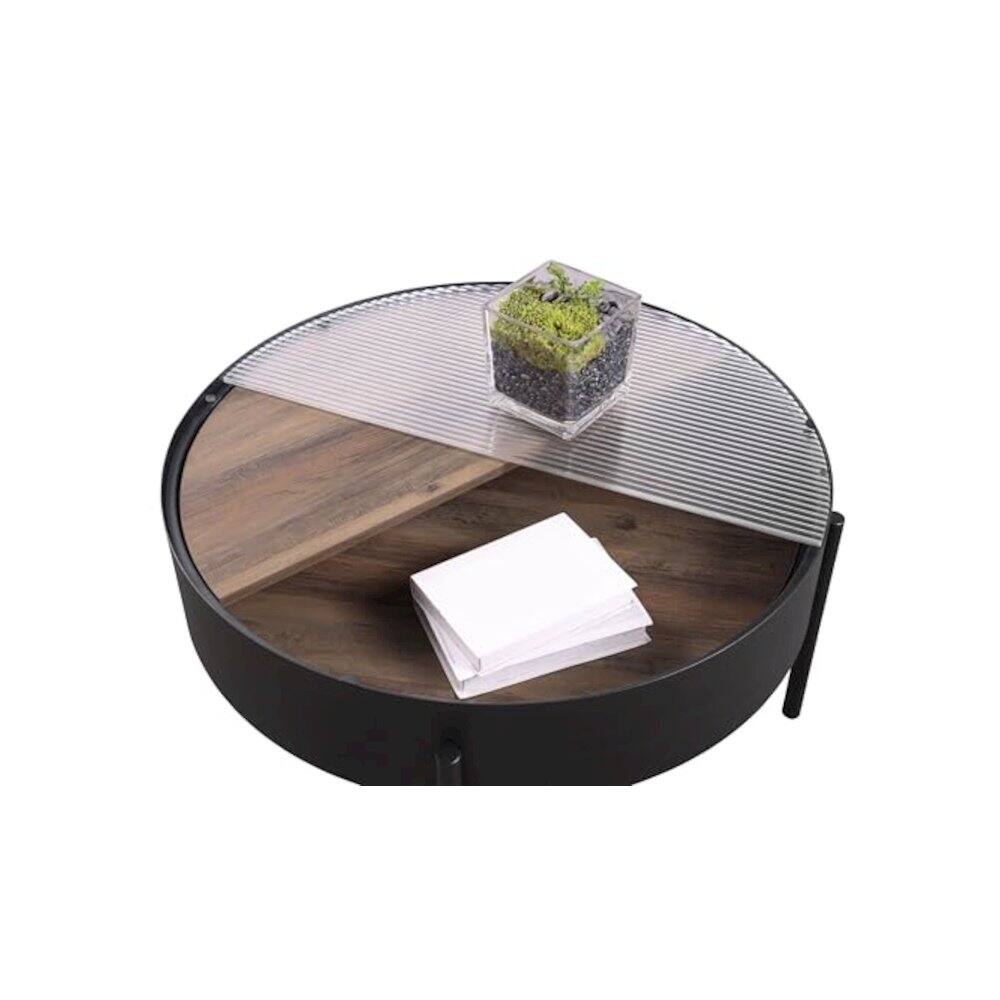 Alt View 2. Coaster Co. of America - Ozella 3-piece Round Coffee and End Table Set Sandy Black - Sandy Black.