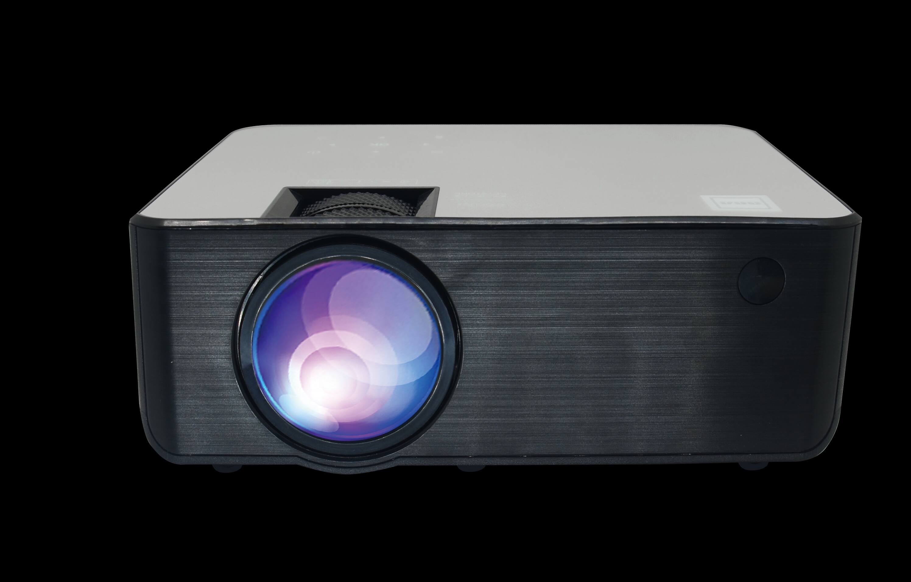 Alt View 2. RCA - RPJ133 720P ,  Bluetooth, HDMI, USB, Remote, Voice Control, Smart Home Theater Projector, with Roku Stick - Black/Silver.