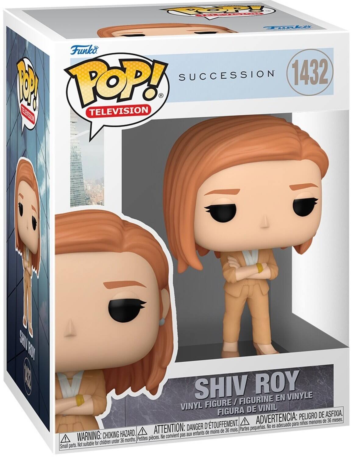 POP! Funko POP! SUCCESSION 1432 H TELEVISION TELEVISION SHIV ROY FIGURINE EN VINYLE FIGURE / VINYL DE VINIL FIGURA PELIGRO DE ASFIXIA. TOUFFEMENT. ADVERTENCIA: para niños menores de 36 meses. DANGER D pequeas. No es adecuado HAZARD. ATTENTION: aux enfants de moins de 36 mois. Partes WARNING: CHOKING Petites pieces. Ne convient pas children under 36 months. Not suitable for Smal parts.