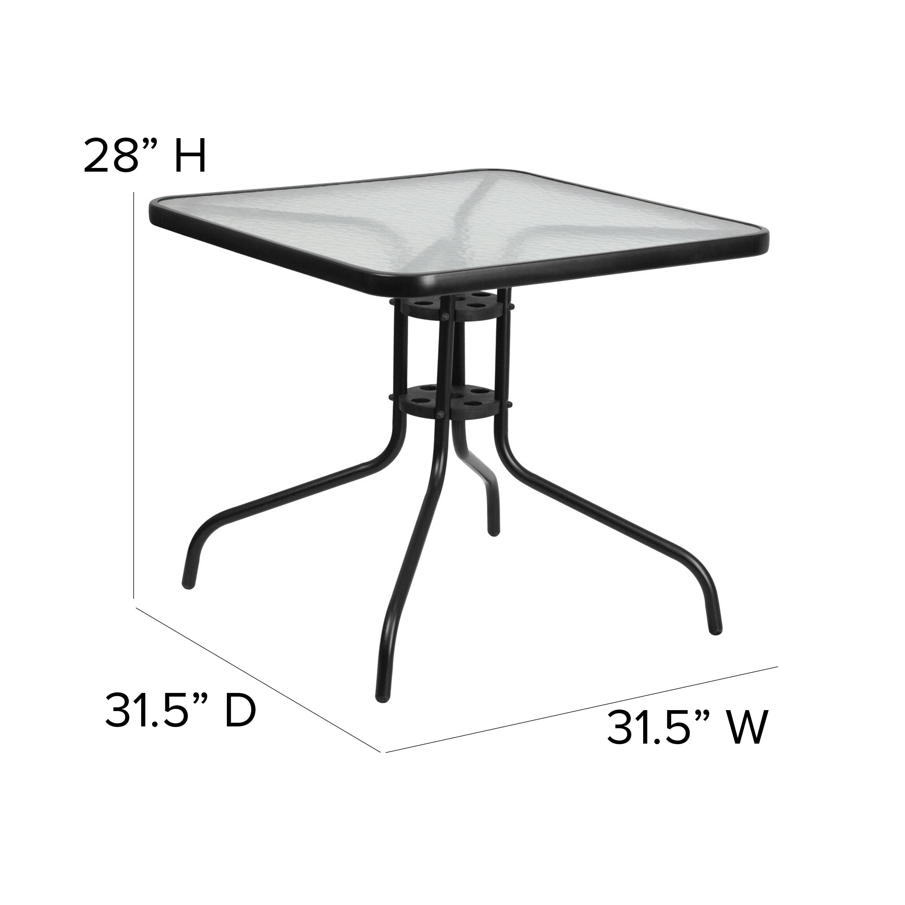 28" H  
31.5" D  
31.5" W