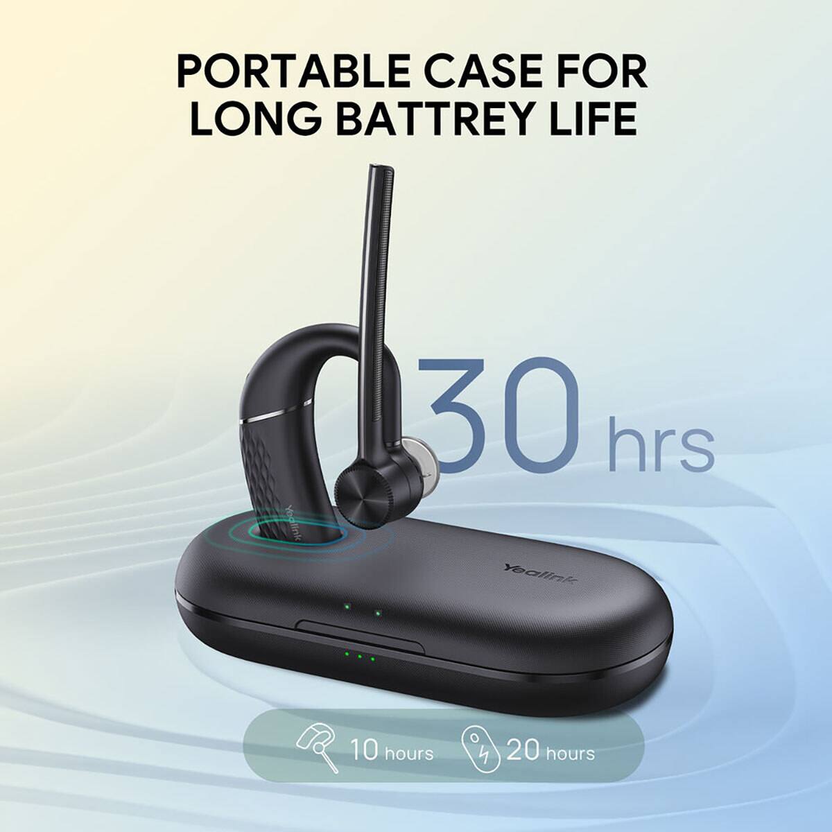 PORTABLE CASE FOR LONG BATTERY LIFE

Yealink

30 hrs

10 hours

20 hours