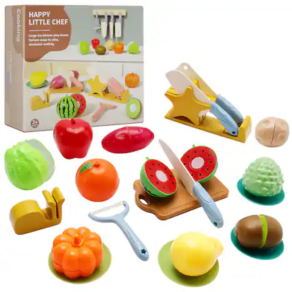 HAPPY LITTLE CHEF
Large fun kitchen play house
Various ways to play, simulated cooking
3+ AGES
FRUIT CHOPPER