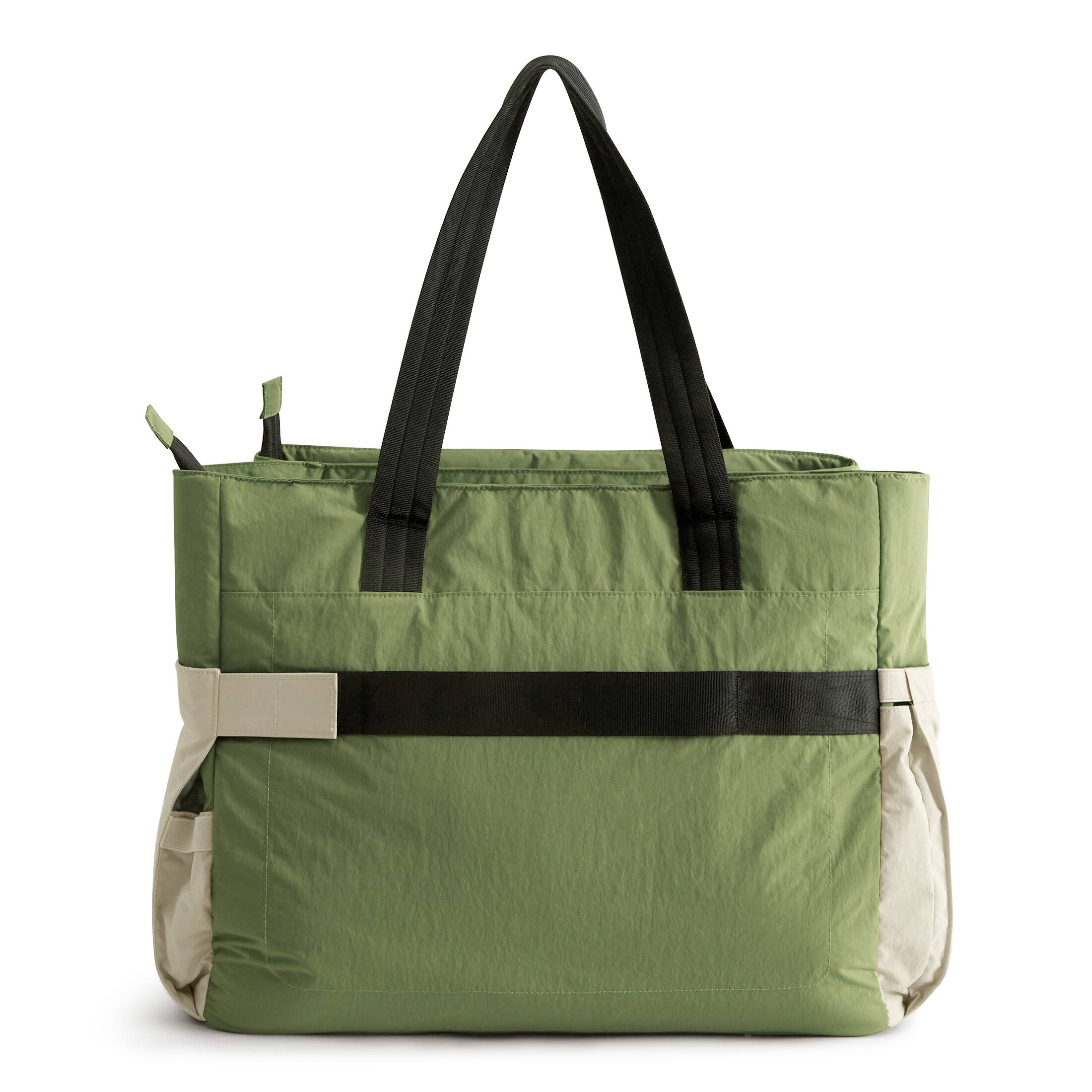 Back. Bagsmart - Paz 23L Commuter Tote, Water-Resistant Tote with 15.6" Laptop Compartment for Work & Travel - Moss.