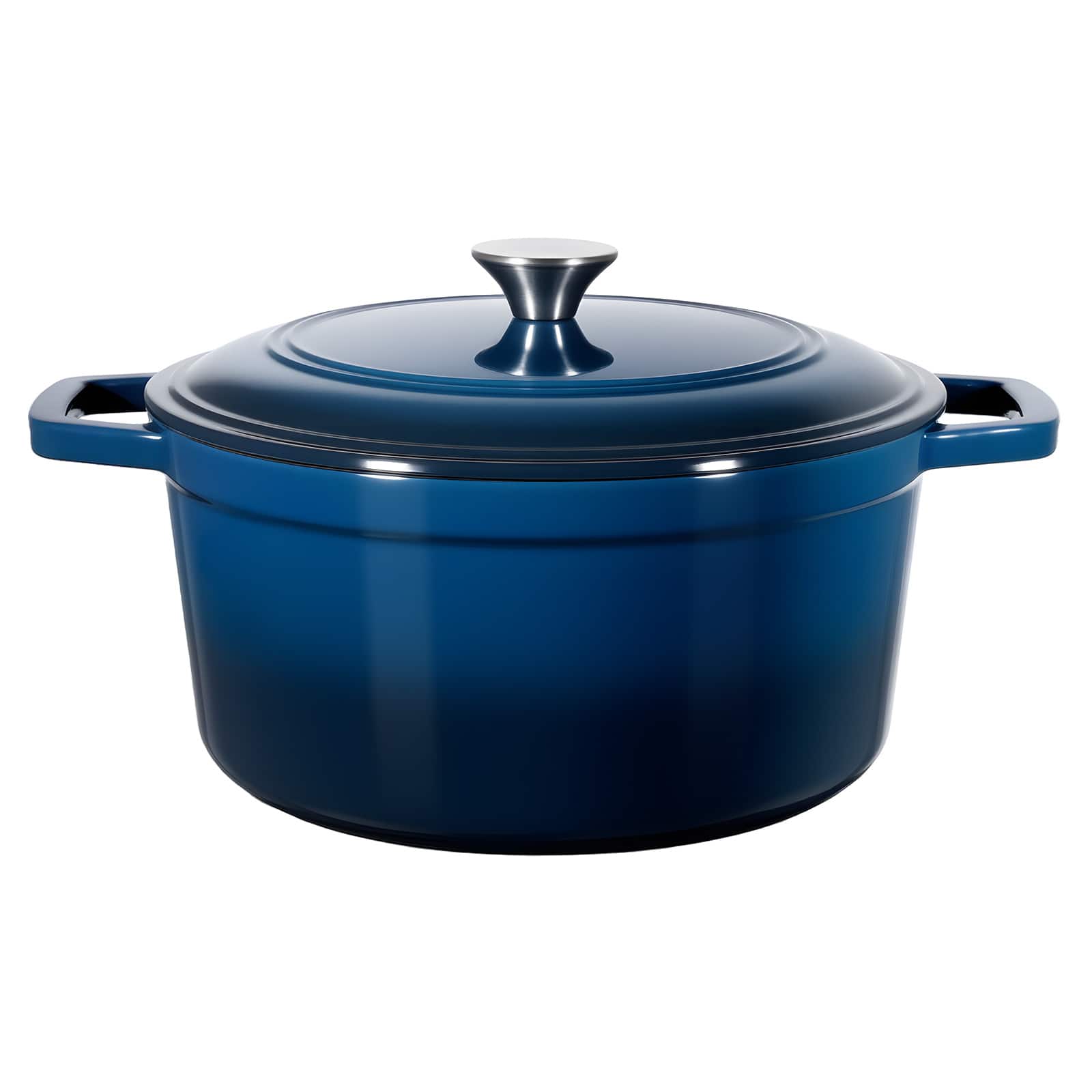 VEVOR - Enameled Cast Iron Dutch Oven,6 Qt Pot with Lid and Dual Handles,Heavy-Duty Durable,Oven Induction Compatible up to 500℉ - Blue