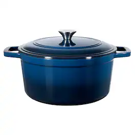VEVOR - Enameled Cast Iron Dutch Oven,6 Qt Pot with Lid and Dual Handles,Heavy-Duty Durable,Oven Induction Compatible up to 500℉ - Blue