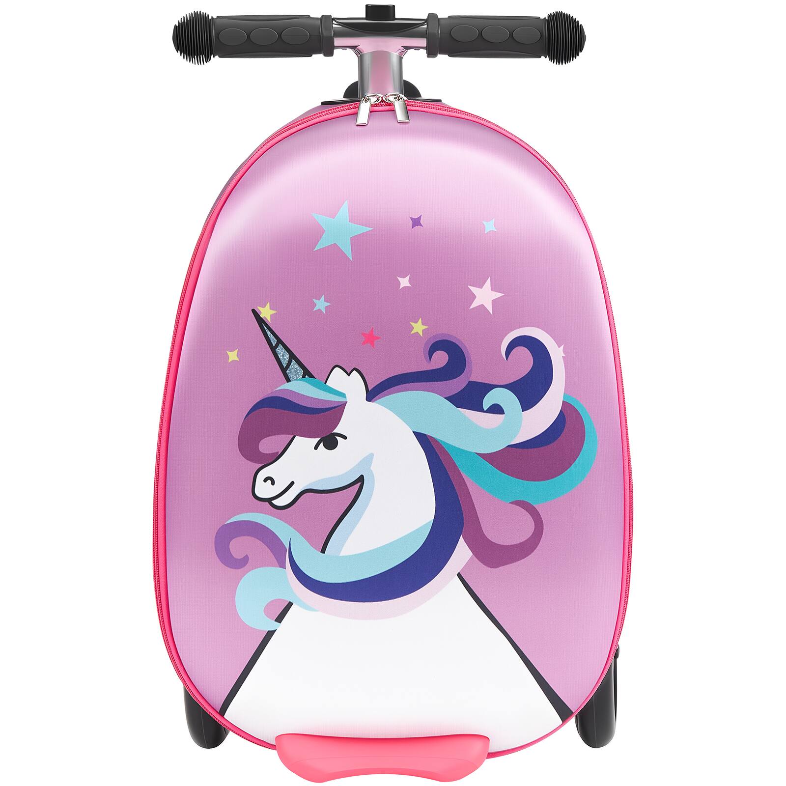 Alt View 5. VEVOR - Ride-on Luggage, 20 L Capacity, 20 Inches Kids Scooter Suitcase with Flash PU Wheels, Adjustable Handle - Purple.