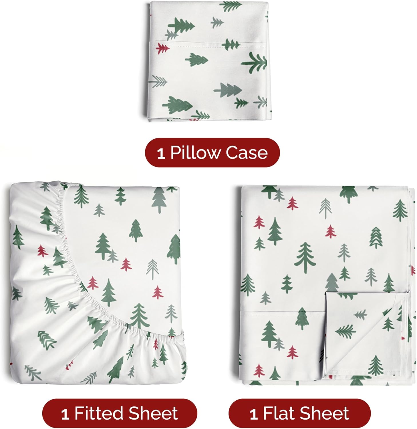 1 Pillow Case  
1 Fitted Sheet  
1 Flat Sheet