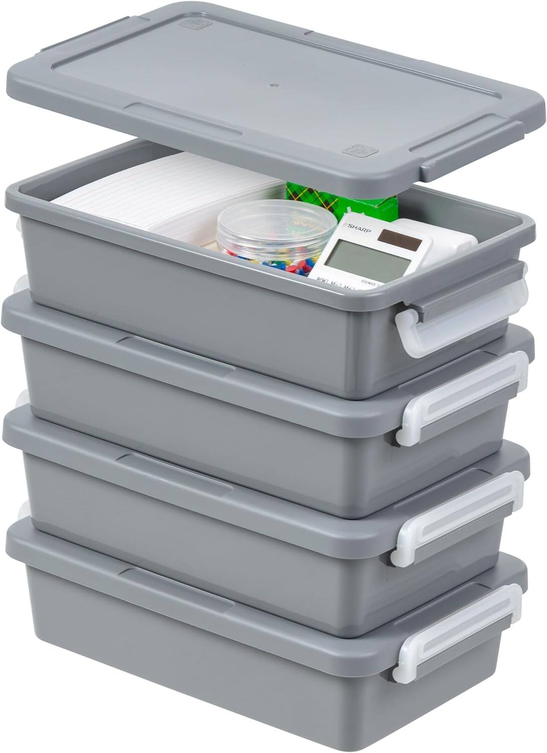 IRIS USA Clear Plastic Storage Bins with Lids, Organizing Container for ...