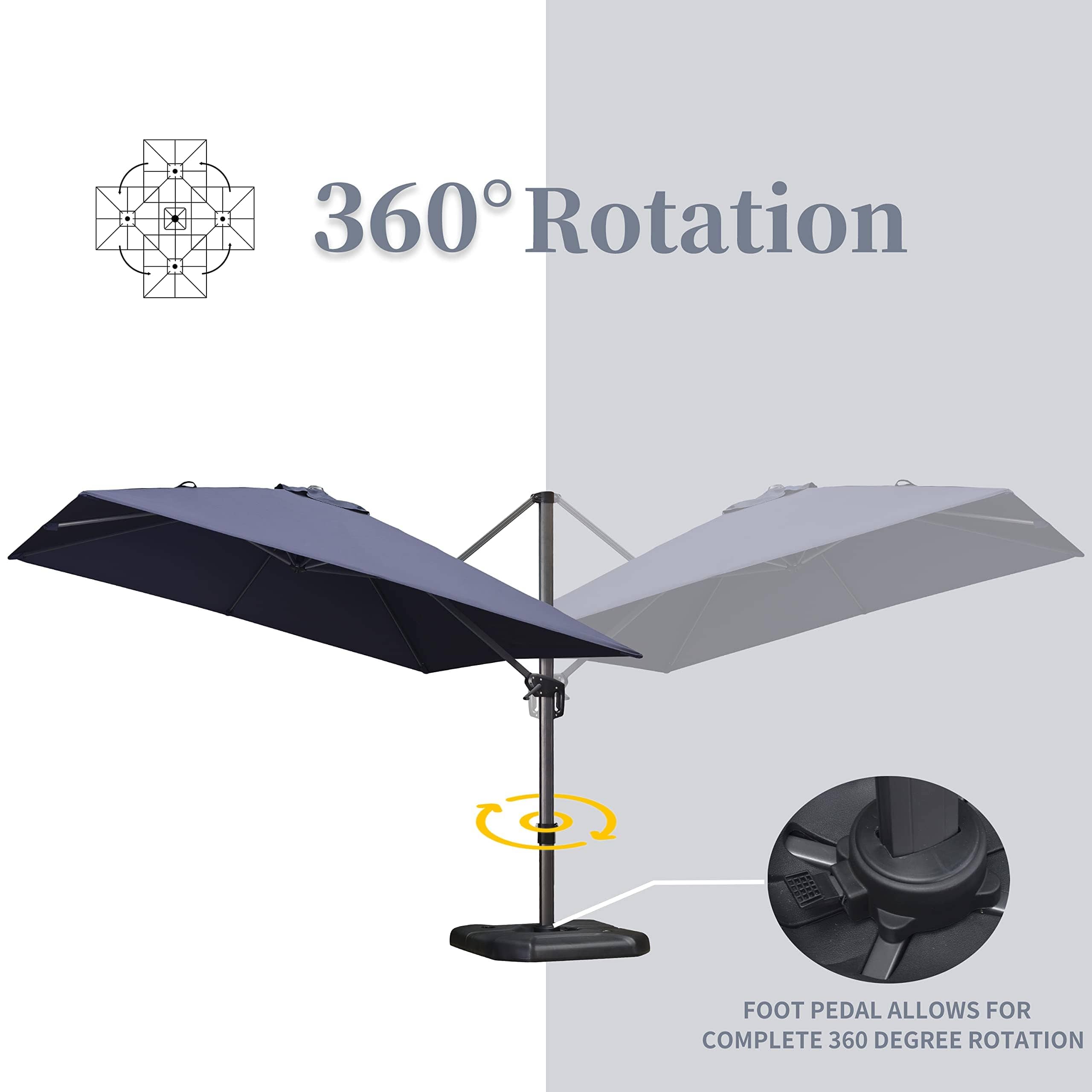 360° Rotation
Foot Pedal Allows for Complete 360 Degree Rotation