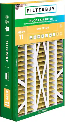 Filterbuy - 14.5x27x5 MERV 11 Pet & Allergy Defense, Pleated HVAC AC Furnace Air Filters Replacement for Trane & More (1-Pack) - Gold
