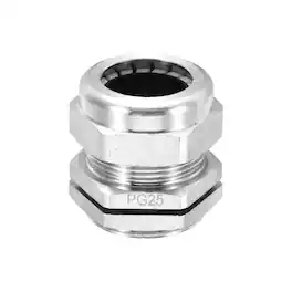 Unique Bargains - PG25 Cable Gland, IP68 Waterproof Strain Relief, 304 Stainless Steel, for 15-22mm Wire, 1pc - Silver