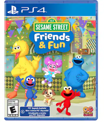 PS4. 123 SESAME STREET Friends & Fun : STORE EVERYONE ENFANTS et ADULTES E ESRB PS5 Upgrade Available Mise à niveau PS5 disponible' Actualización a versión para PS5 disponible' OG Outright Games - E (Everyone)