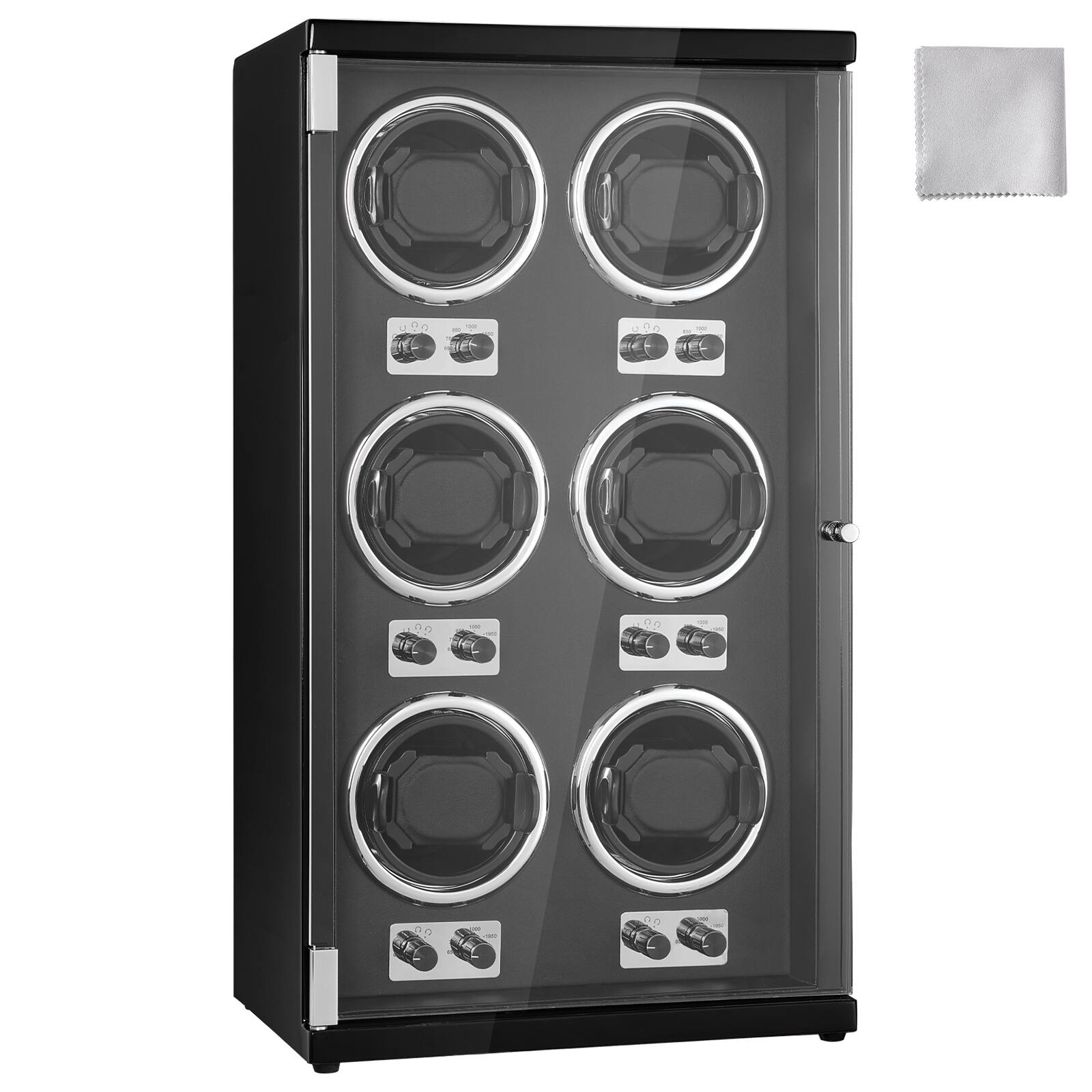 Alt View 5. VEVOR - Watch Winder, Watch Winder for 6 Men's and Women's Automatic Watches, with 6 Super Quiet Japanese Mabuchi Motors - Black.