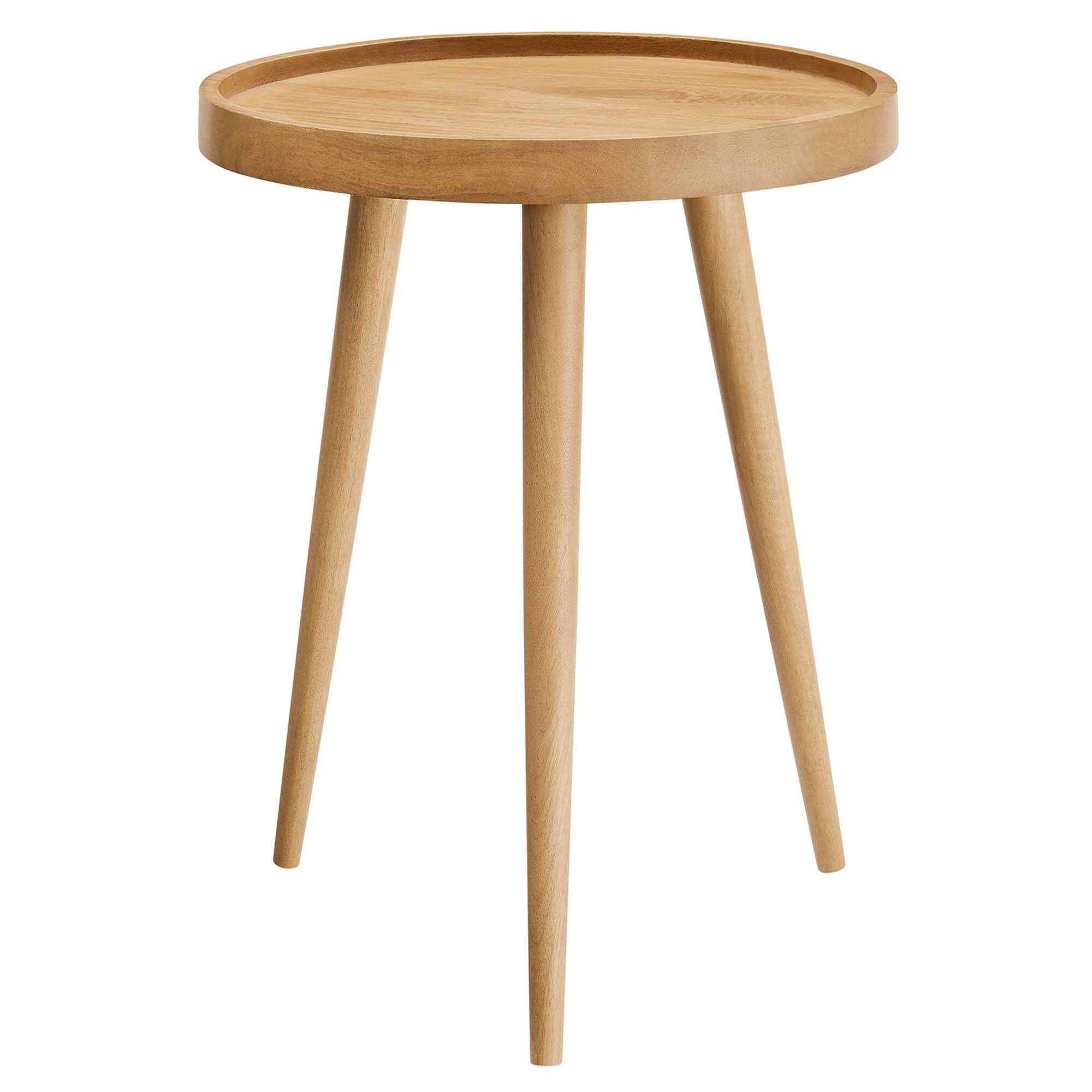 Angle. Modway - Chiro Round Wood Side Table by Modway - Natural.