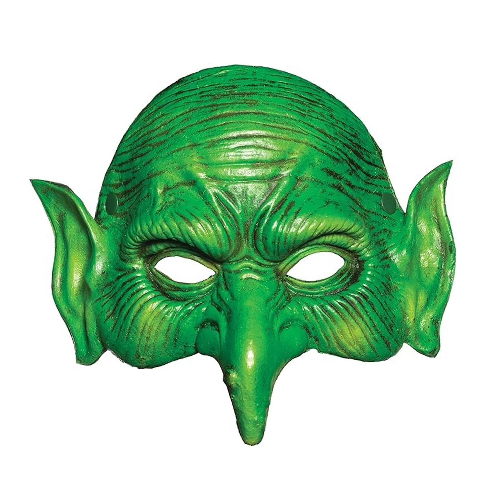 Alt View 1. Underwraps - Goblin Adjustable Foam Adult Costume Half Mask - Green.