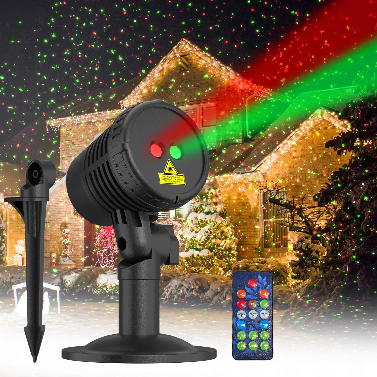 PARKER SLATER - Christmas Projector Lights Outdoor Light With Remote Moving Holiday Decoration Show For House Yard Garden Patio - Default