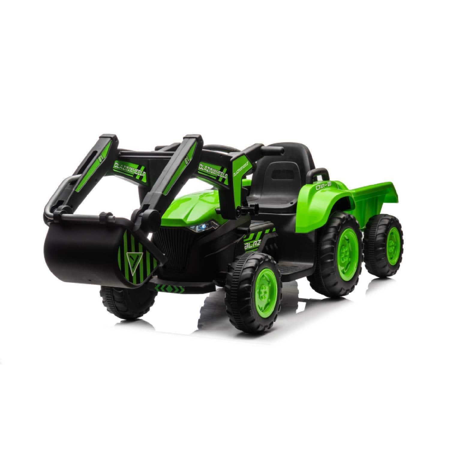 Qeetex - Electric Vehicles Ride On Car Toy with Remote Control, Digger for Kids Best Gifts, Green