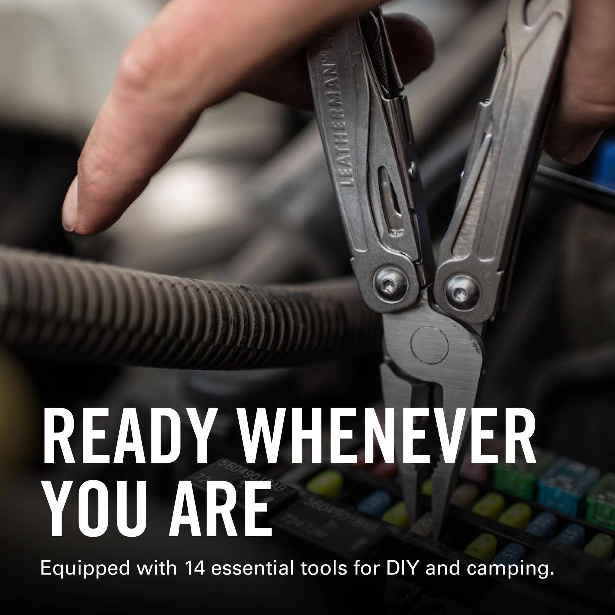 READY WHENEVER YOU ARE  
56049018A8  
Equipped with 14 essential tools for DIY and camping.