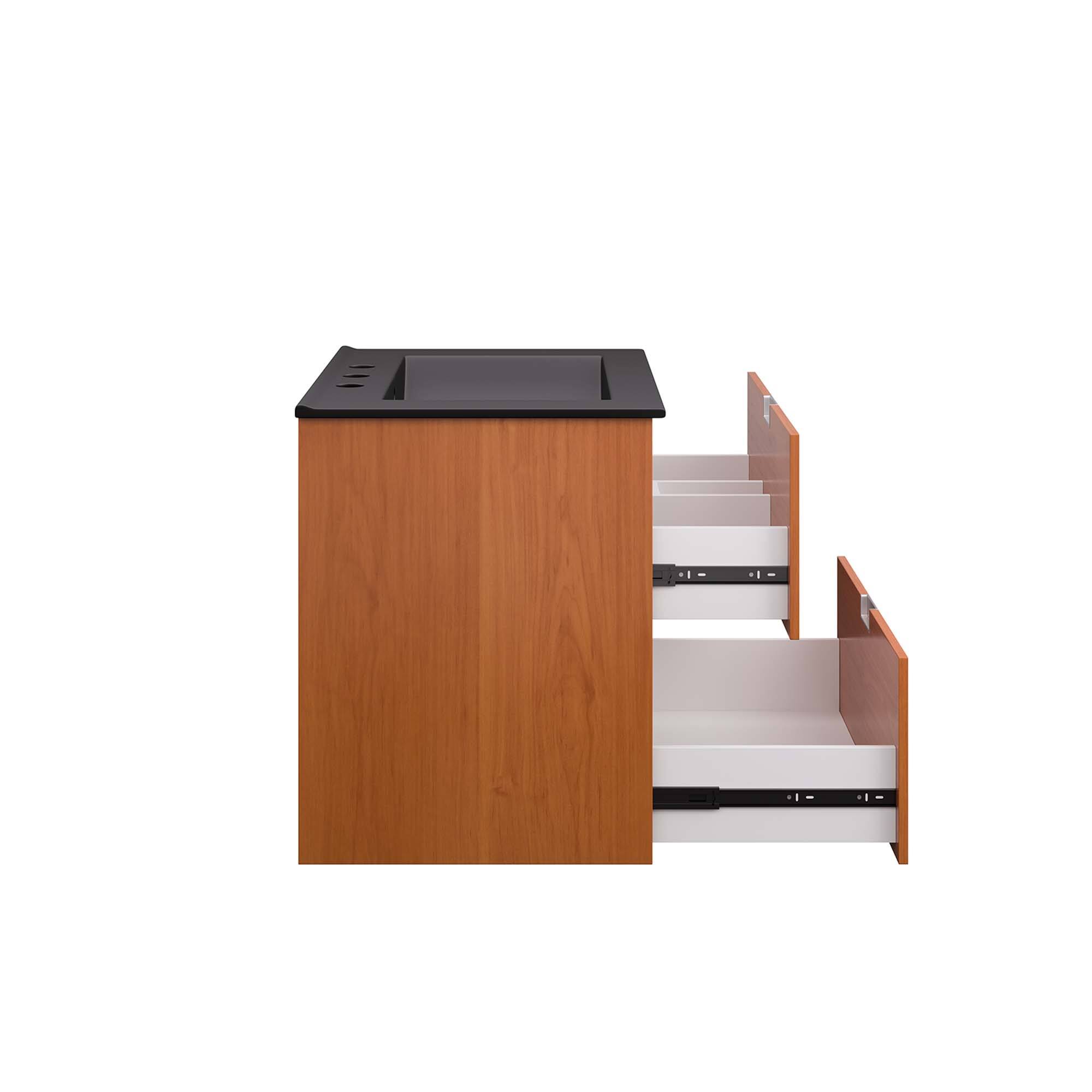 Alt View 4. Modway - Scenic Wall-Mount Bathroom Vanity Basin Included by Modway - Cherry Black.