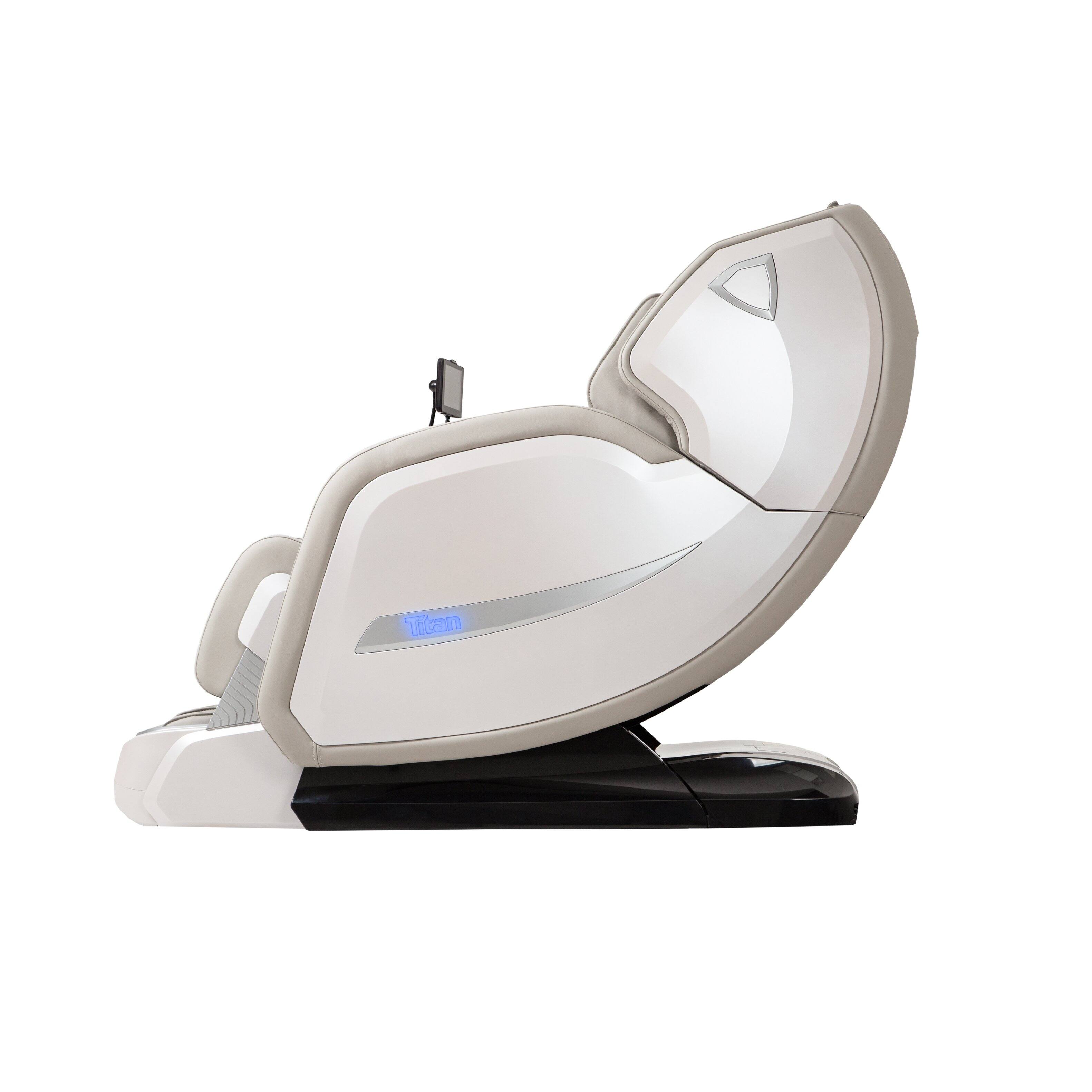 Left. Osaki - Titan - Advent 4D Zero Gravity Chair with Spinning Calf Massage - Taupe.