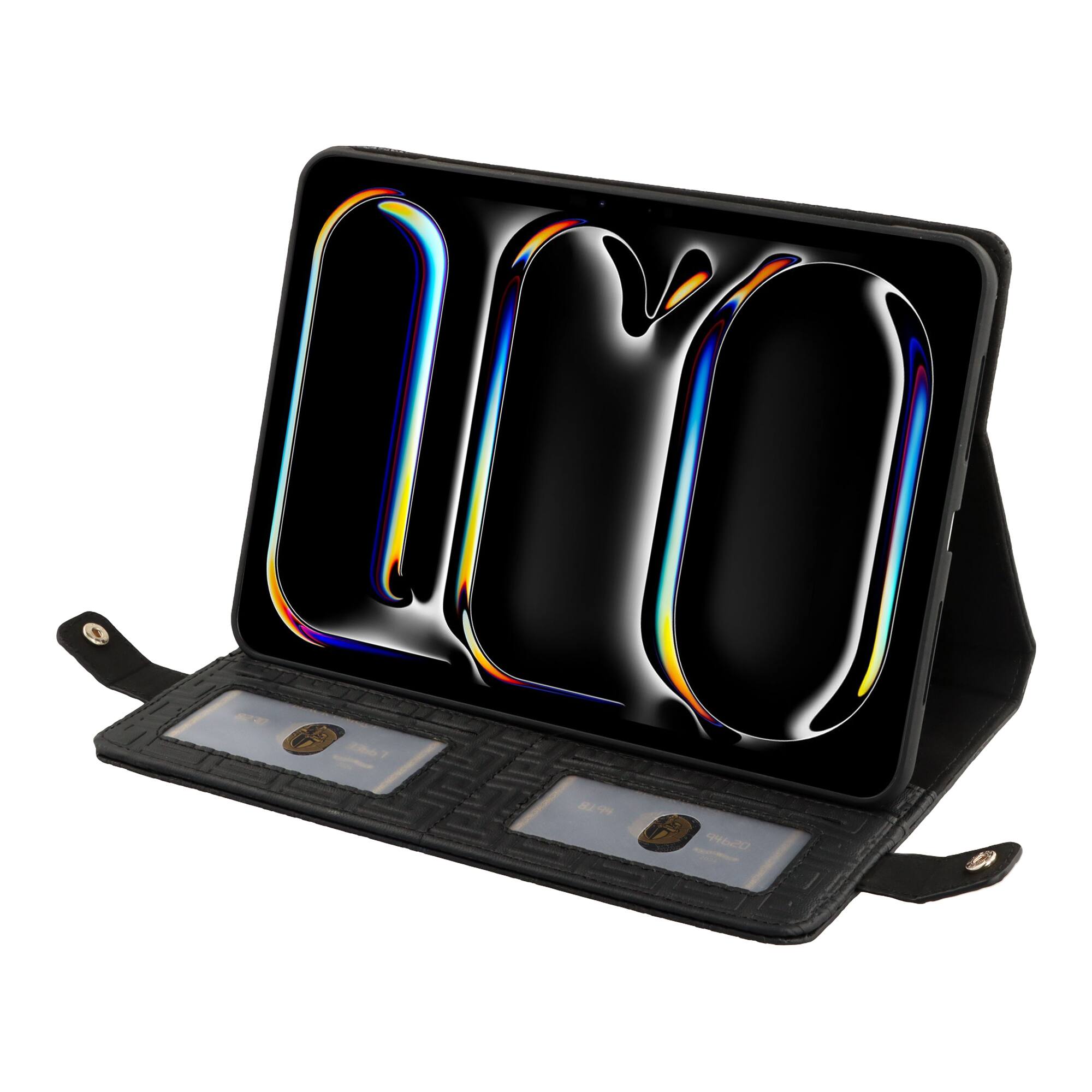 Alt View 1. Dteck - Crossbody Handbag Case for iPad A16 11" 2025/iPad 10th Gen 10.9" 2022, PU Leather Folio Stand Cover with Pencil Holder - Black.