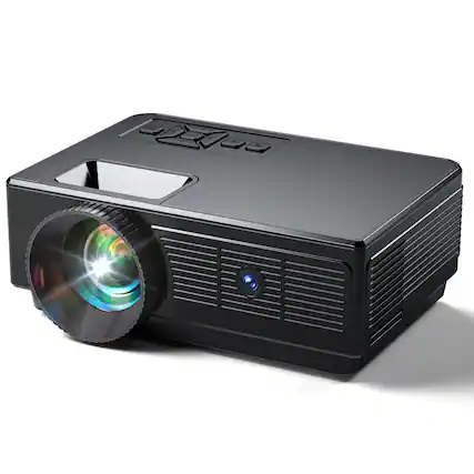 Front. COQOOL - Portable Mini Projector - HD 1080P Supported Movie Projector for iPhone, Compatible with iOS/Android Phone/PC - Black.
