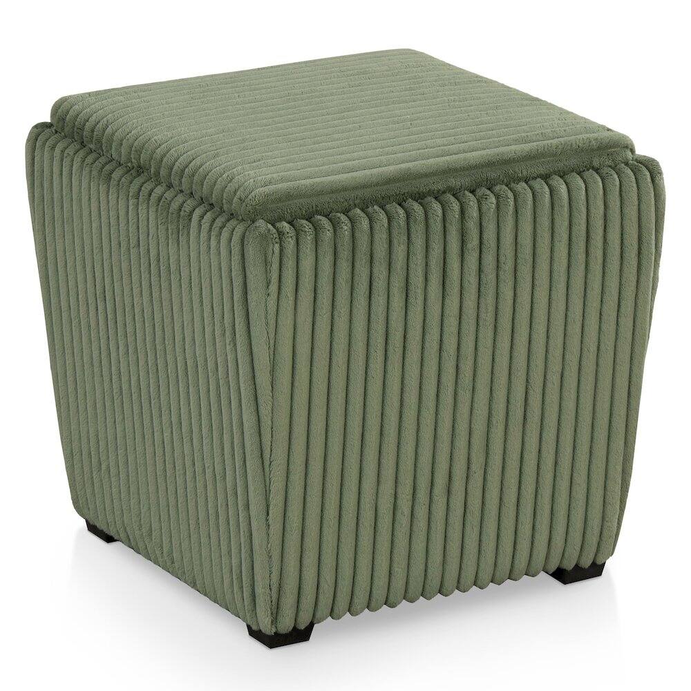 Front. Furniture of America - Furniture of America Danter Ottoman with Flip Top Tray - Green.