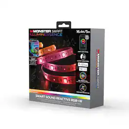 Monster - Smart 16.4ft Sound Reactive Indoor LED Strip Lights, LED Lights for Bedroom, App Control - Multicolor