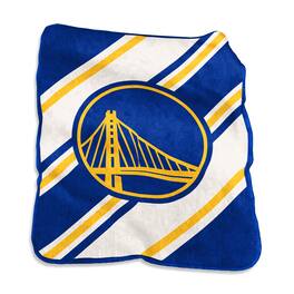 Logo Brands - Golden State Warriors 50" x 60" Raschel Stripe Throw Blanket - Multicolor