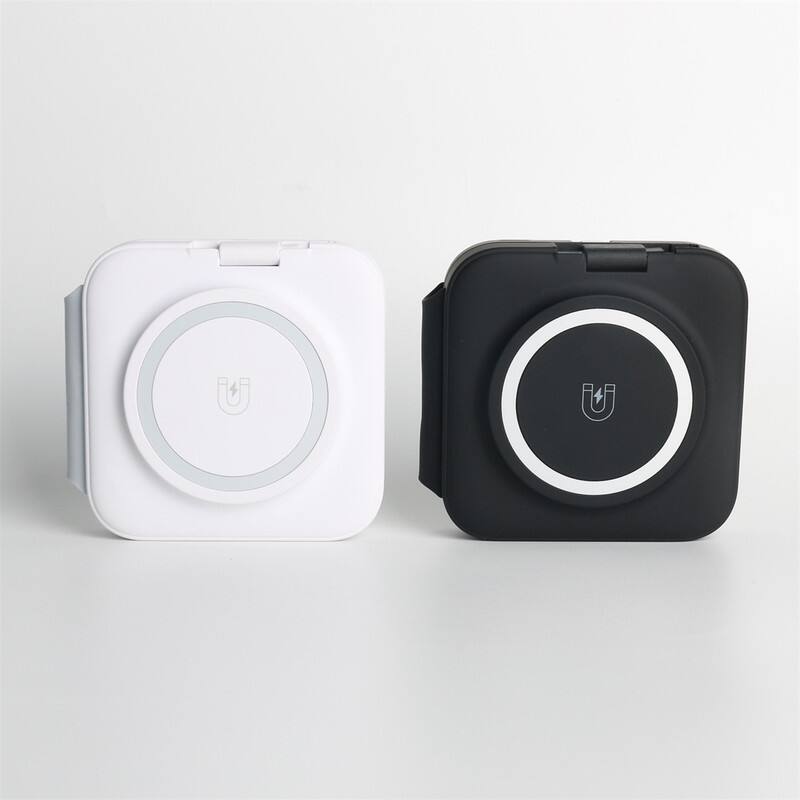 Alt View 4. SKRAN - 3-in-1 Magnetic Wireless Charger - Multi-Functional Phone Stand for Apple iPhone 14, Foldable Charging Station, Black - Black.