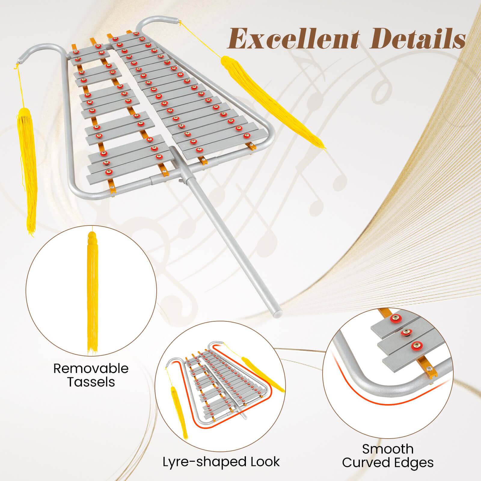 Excellent Details  
- Removable Tassels  
- Lyre-shaped Look  
- Smooth Curved Edges