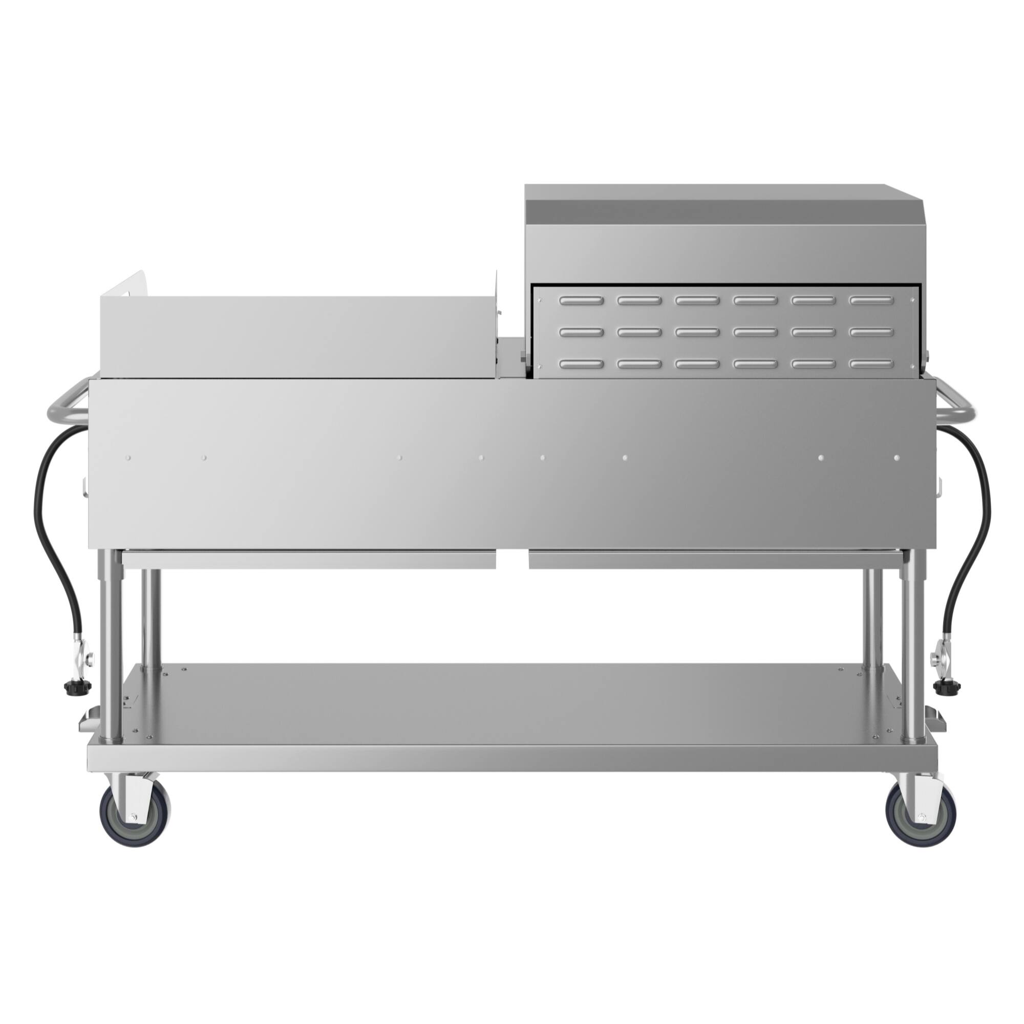 Alt View 4. Koolmore - 60 in. 8-Burner Commercial Outdoor Propane Gas Grill with 30 in. Roll Dome Cover and 30 in. Griddle in Stainless-Steel - Stainless Steel.